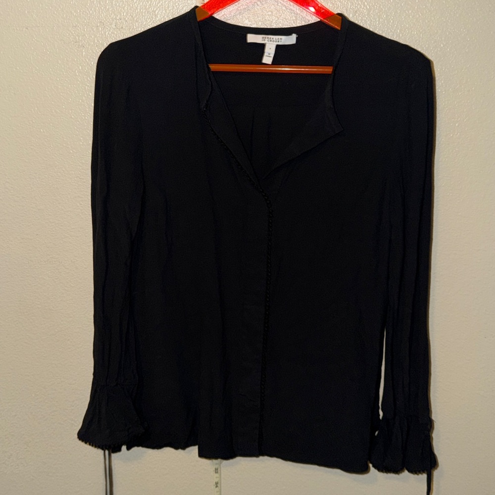 Derek Lam 10 Crosby Black Long Sleeve Blouse | Size 2